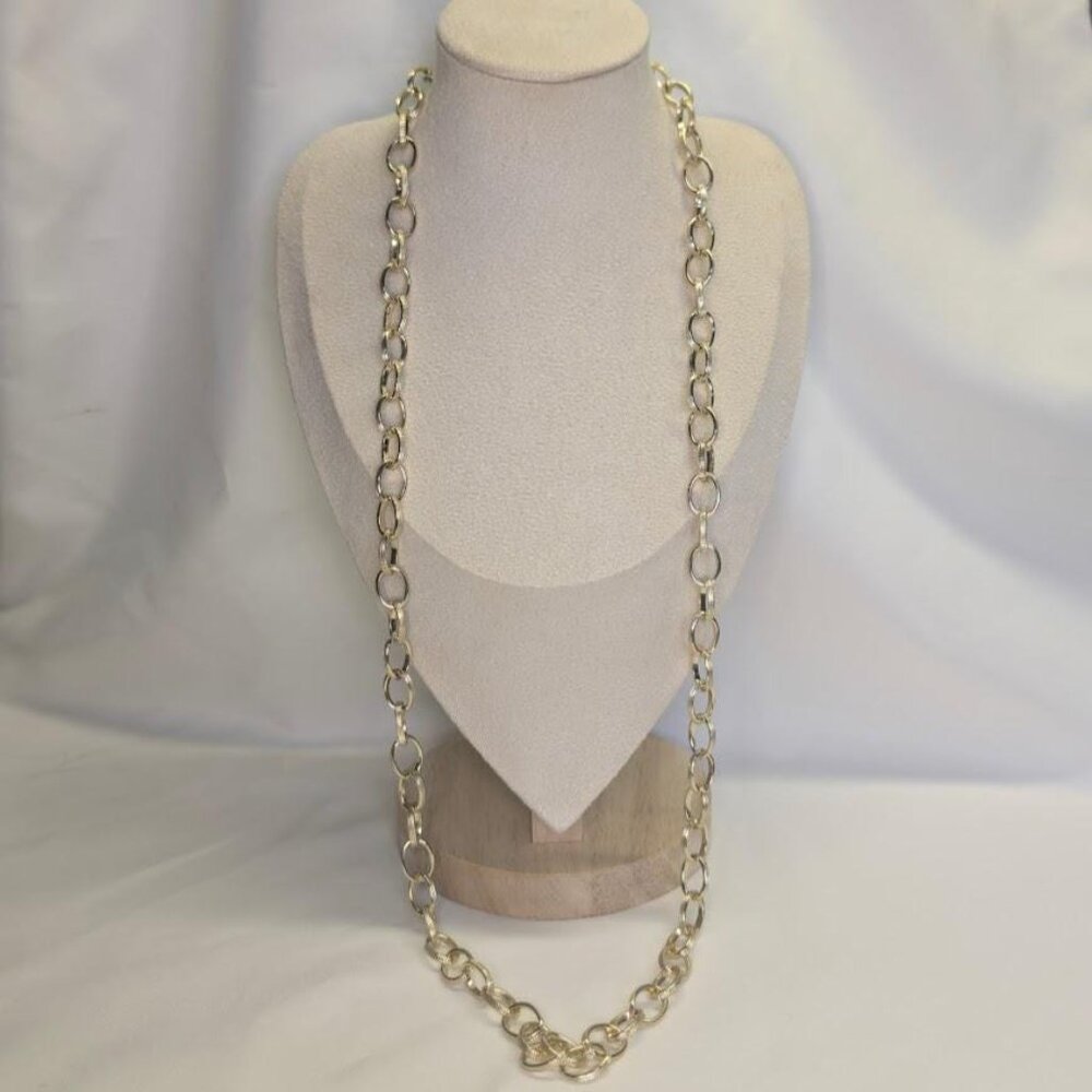 3 for $30 Vintage long light chain with textured links - 17 inches